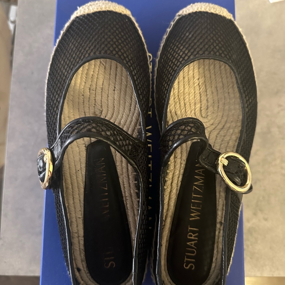 Stuart Weitzman Benni Espadrille Black 9.5